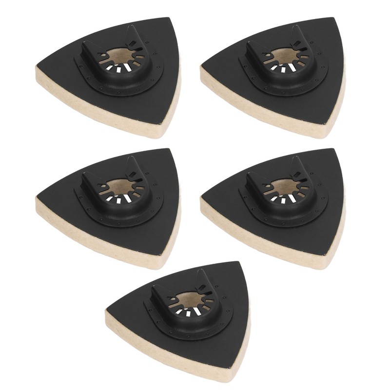 5PCS Wool Polishing Pad with Alloy Steel Base Triangular Felt
