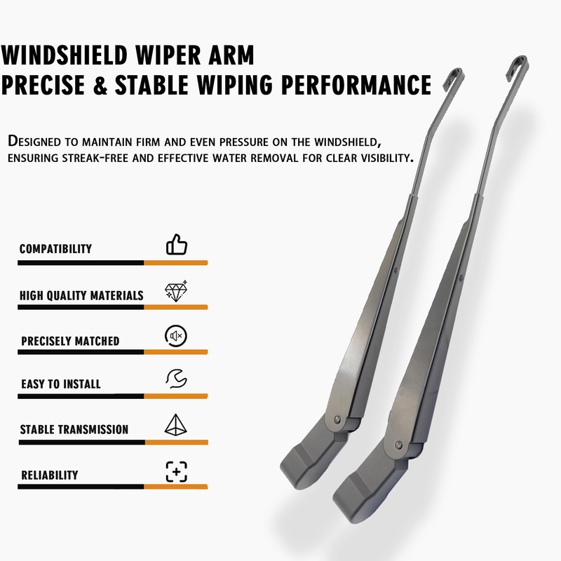 RigidWire 1 Pair Front Windshield Wiper Arm Kit Noiseless Fits