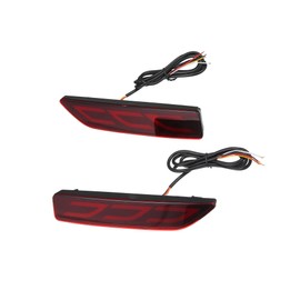 HEROFFIX Rear Bumper Reflector Fog Brake Driving Tail Turn Signal Light Red Amber LED for Honda CRV 2007 2008 2009 Plastic Red Lens 1 Pair Replace Parts