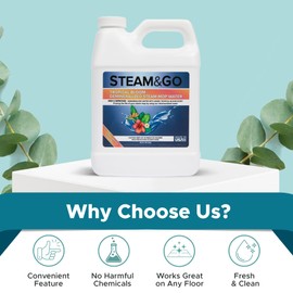 Steam & Go Demineralized Water for Steam Cleaner, PVC-Free Floor Cleaner Liquid Compatible With Any Mop Steamer, Multisurface Cleaner, Scented Mop Solution, Tropical Bloom, 32 oz, Pack of 6