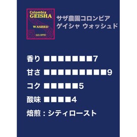 [Saza Farm Colombia Geisha Washed Beans 3.5 oz (100 g) GEISHA Saza Coffee Luxury Geisha Coffee Regular Coffee with Zipper Stand Pack Coffee (Coffee Beans)