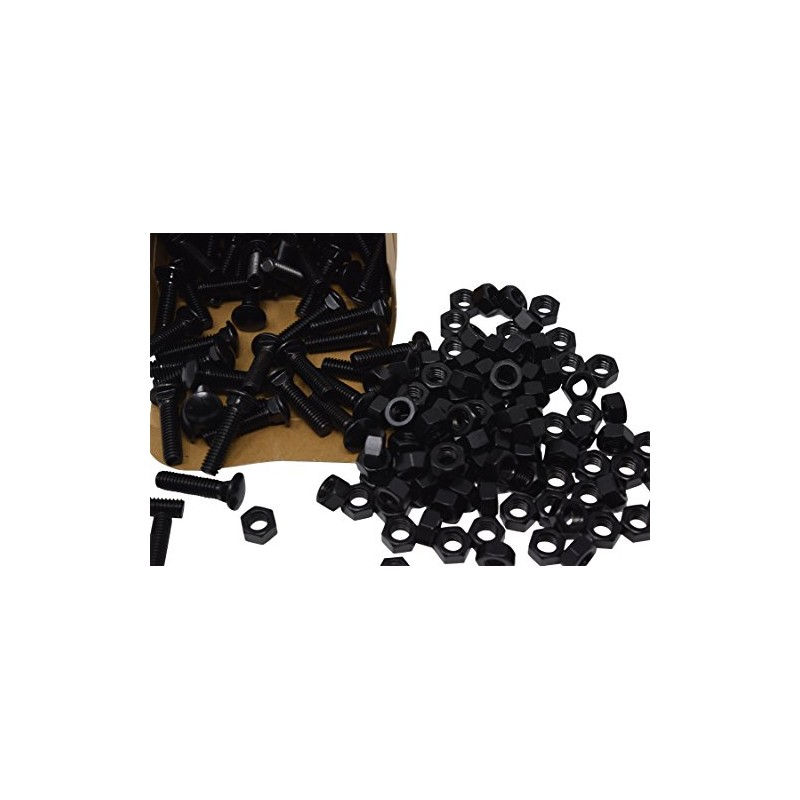 Black Carriage Bolts 5/16in x 1-1/4in (100 Count) Includes Nuts
