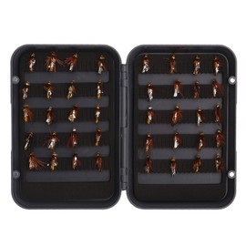 40pcs Fly Fishing Flies Kit with Waterproof Box Conspicuous Colours Hand Knitting Stainless Steel Fly Fishing Lure for Fish