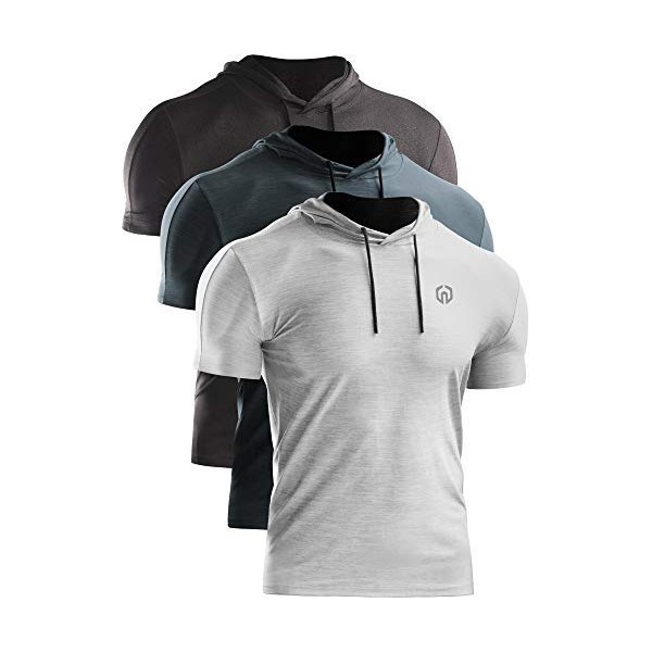 NELEUS Men's 3 Pack Dry Fit Running Shirt Workout Athletic