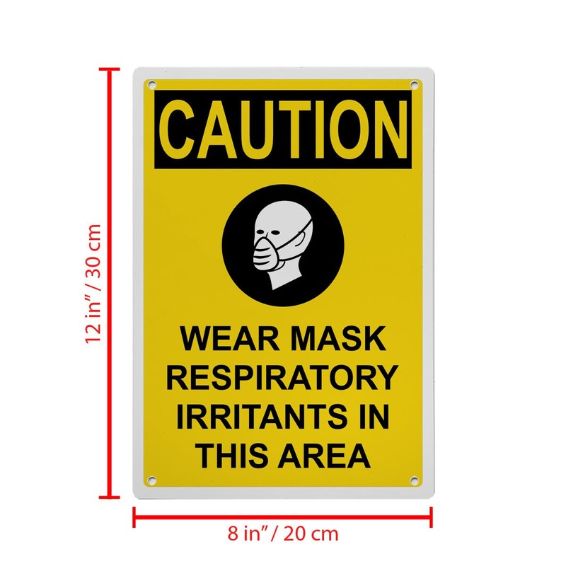 OSHA Wear Mask Respiratory Sign, 8.5 x 11 in" OSHA