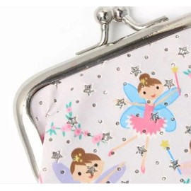 Childrens Girls Kids Lilac Fairy Princess Glitter Star Coin Purse with Silver Clasp 9 x 7cm