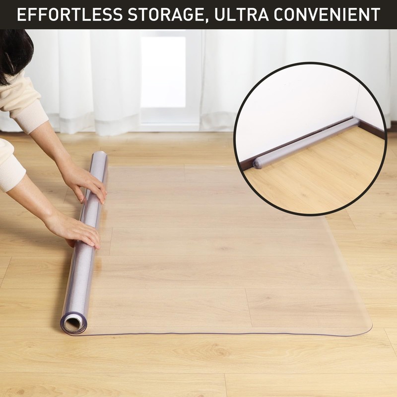 2'x10' Vinyl Runner Rug for Hallway, Clear Waterproof Kitchen Mat