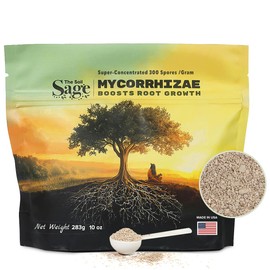 The Soil Sage Mycorrhizae Inoculant Powder, 10 oz, 300+ Spores/g Mycorrhizal Fungi, Root Stimulator for Transplanting, Vegetables, Trees & Flowers, Made in USA