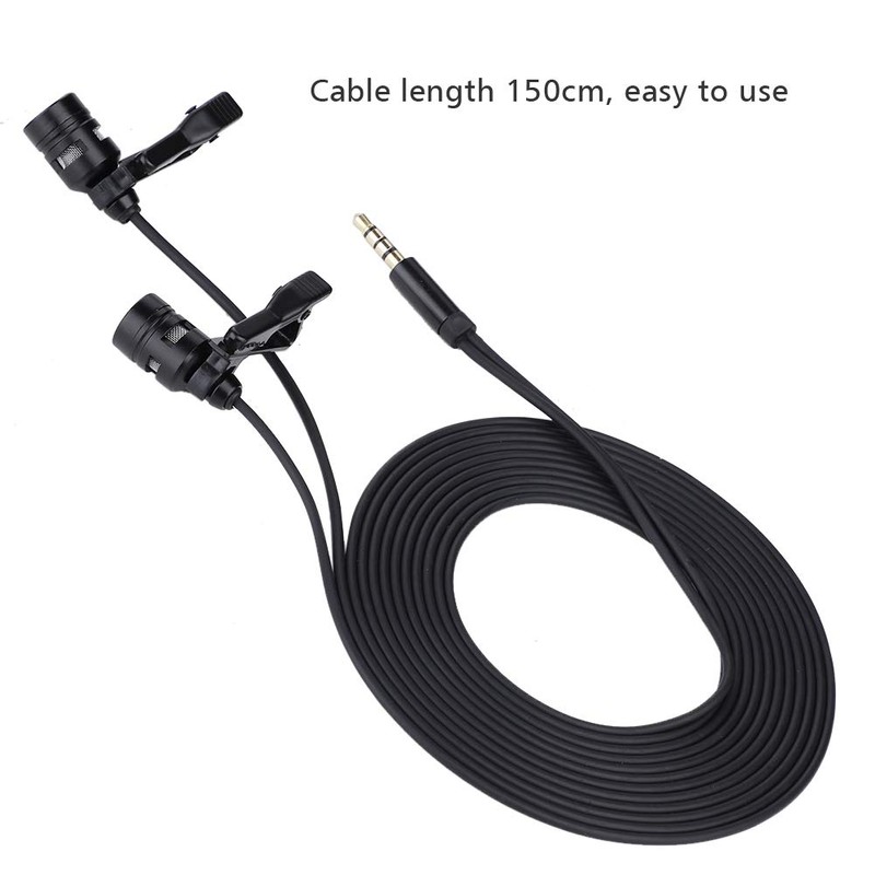 Micrófono de Solapa Lavalier Hakeeta Omnidireccional, Kit de Micrófono con