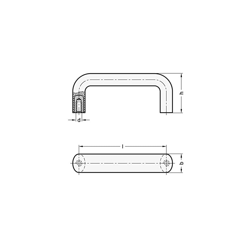 Ganter Normelemente Plastic bow handle, GN 725-150-M8, thread M8, length: