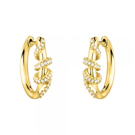 SOFIA MILANI - Women's Earrings 925 Silver with Zirconia Stones - Zirconia Stud Earrings, Yellow Gold, Cubic Zirconia