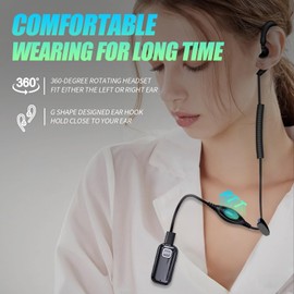 KAYOTOM Super Mini Small Walkie Talkies Portable PTT Push-to-Talk Two Way Radios for Outdoor,Baseball,Restaurant, Security, Golf, Yacht,Supermarket (2 Pack and Earpiece with Mic) (Black White, 2 Pack)
