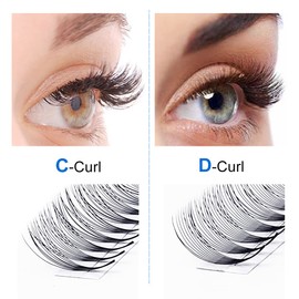 Volume Eyelash Extensions, 10D Eyelash Extension, Fan Eyelashes, Pre-Fanned Eyelashes, 0.07 12 mm, D Curl, Silk Eyelashes, Volume Eyelashes, Fan for Eyelash Extension (10D-0.07-D-12)