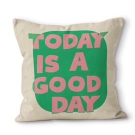 SiuSue Eclectic Decor - Trendy Funky Today is a Good Day Pillow Covers 18x18, Eclectic Maximalist Throw Pillows Covers for Couch Sofa, Maximalist Decor(Pink and Green)