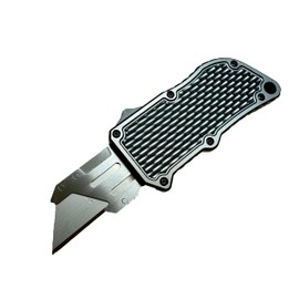 Elite Series OTF Box Cutter Automatic Utility Knife Dual Action Out the Front (Gunmetal Gray)