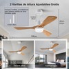 BOJUE 42 Inch White Ceiling Fans with Lights and Remote,Dimmable