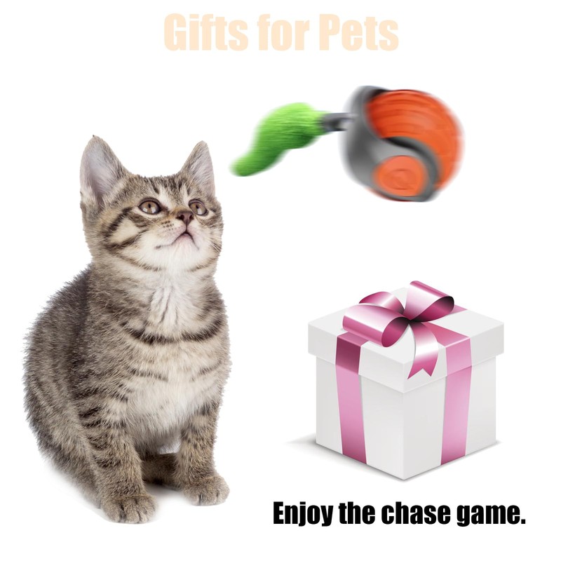 JIMACRO Interactive Pet Toy, Active Rolling with Tail, Intelligent Interactive