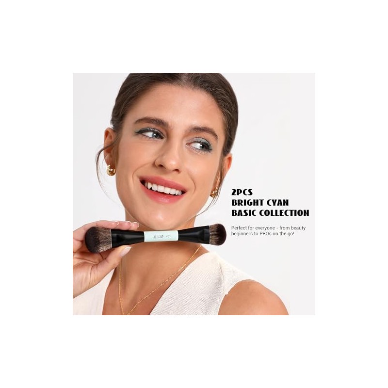 Jessup Brochas Maquillaje de Doble Punta para Base, Contorno y