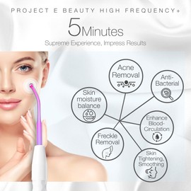 Project E Beauty D'arsonval High Frequency Rod Argon Gas | Purple Beauty Skin Care Face Portable Device