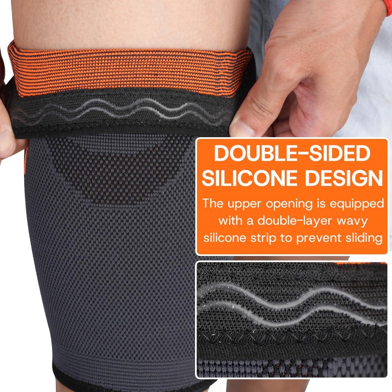 Beugo Thigh Compression Sleeve (1 Pair), Breathable Elastic Hamstring Compression