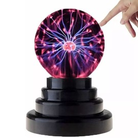 Agatige 3 Inch Magic Plasma Ball Lamp, Touch Sensitive Plasma Ball Light Fun Science Mini Lamp for Parties Decorations Prop Home