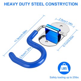 4 Pack Broom Holder Wall Mount, Garage Hooks Mop Holder Wall Mounted Screw in Hooks, Heavy Duty Hangers Tool for Kitchen, Home, Bathroom,Garden