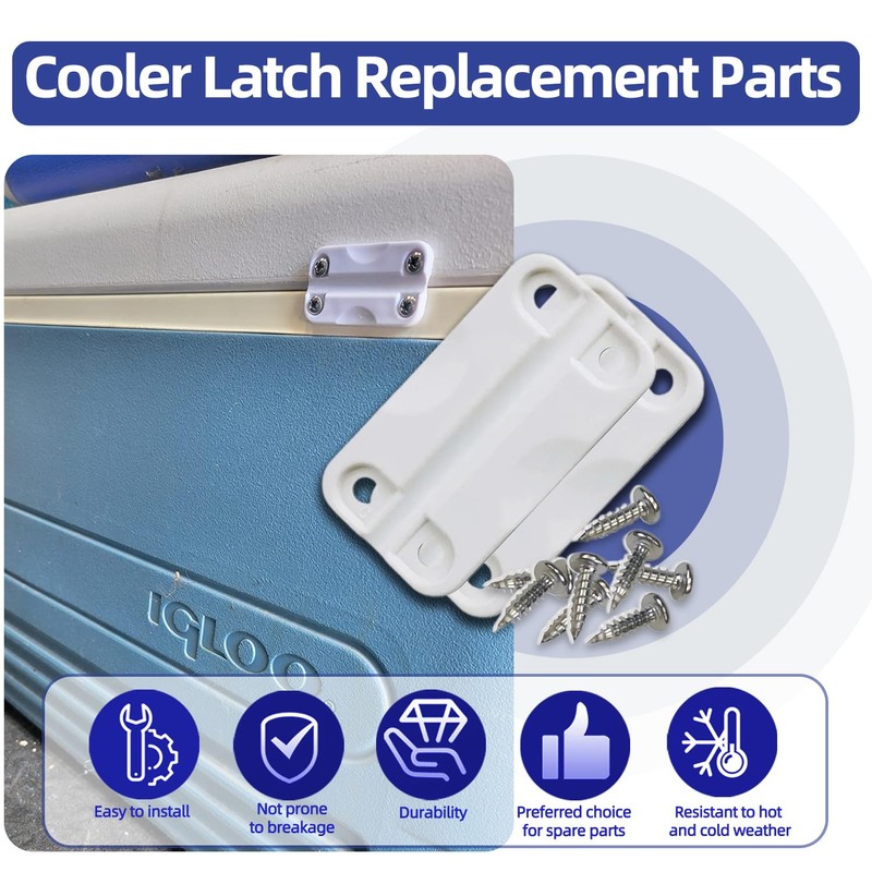 4PCS Cooler Replacement Plastic Hinges and Screws for Igloo 24012，New
