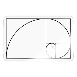 Spreadshirt Golden Cut Fibonacci Spiral Phi Sticker, 10 x 10 cm, Transparent Glossy