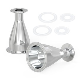 TAISHER 1PCS 304 Stainless Steel 3" Tube OD x 1-1/2" Tube OD Reducer Sanitary Pipe Fittings 3" Tri Clamp 91MM x 1.5" Tri Clamp 50.5MM Ferrule Flange with 2PCS Silicone Gaskets