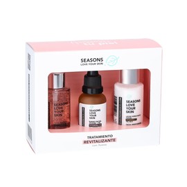 Seasons love your skin kit facial revitalizante I agua de rosas reparadora 50 ml I suero de jojoba vitamina B5 30 ml I leche hidratante vitamina c 50 