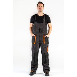 Art.Mas Men’s Work Overalls Bib and Brace With Pockets And Knee Pads, Hard-Wearing Triple Stitched Seams, Comfortable And Durable For Professionals (38/40, NO kneepads)
