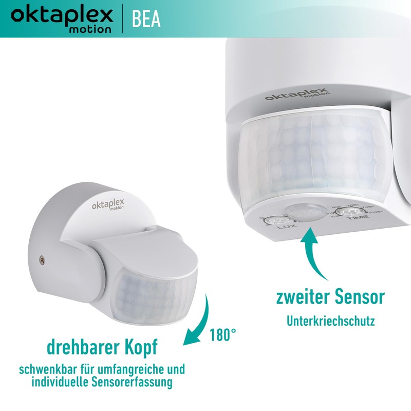 Oktaplex Bea Set of 2 Outdoor Motion Detectors 230 V