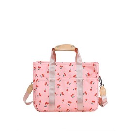 Solid Color/flower & Fruit & Heart Pattern Fabric Tote Bag for Women, Summer 2024 Large Capacity Everything Tote Bag, Travel Essentials, Multiple Pocket Work Bag:_Hot Pink_Please Refer To The Pictures for Dimensions