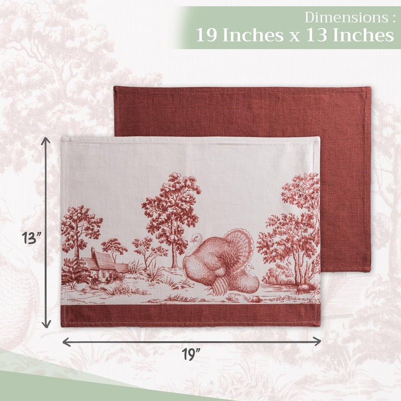 Maison d'Hermine 100% Cotton Set of 4 Placemats for Dining