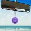 HappyBalls Happy Purple Smiley Face Car Decor Rear-View Mirror Hanging