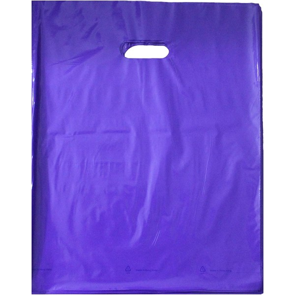 40pcs Durable Merchandise bags 12X15 Die Cut Handle-Glossy finish-Anti-Strech for Retail store, Birthday Party favors, Handouts and more by Best Choice (Purple 40)