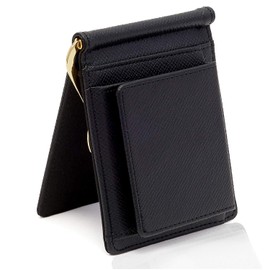 GRAV Men's Money Clip Wallet with Coin Purse (IC Card Pocket with Hidden Pocket), black