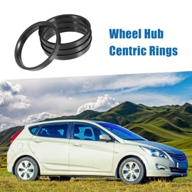 A ABSOPRO 72.6 to 66.1 mm Wheel Hub Centric Rings Plastic Black (Set of 4)