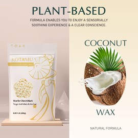 KOTAMU Hard Wax Beads for Hair Removal, 1lb Cream Wax Beads for Sensitive Skin Full Body Face Chest Back Leg Bikini Brazilian Waxing, Wax Beans for Women Men at Home Wax Refill (Thick Hair Formula)