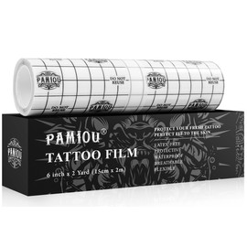 Pamiou Tatoo Aftercare Second Skin Tattoo Cover Up Patch - 6 Inches x 2 Yards Tattoo Wrap, Breathable, Waterproof, Transparent, Latex-Free Film, Protective Tape for Skin Recovery