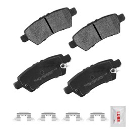 Fraxle Front and Rear Ceramic Brake Pads Set with Hardware For Nissan Pathfinder 2005 2006 2007 2008 2009 2010 2011 2012
