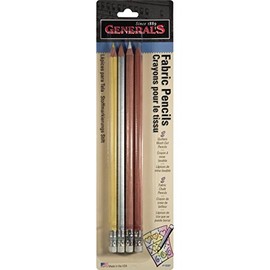 Fabric Pencils 4/Pkg-Gray, White, Silver & Yellow
