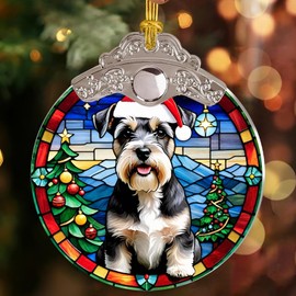 Schnauzer Christmas Ornaments and Gifts - Dog Acrylic Keepsake Decorations for Tree, Women