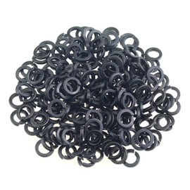 HELIFOUNER 200 Pieces 8.8 Grade Alloy Steel M4 Split Lock Washers, Spring Lock Washers for Screws Bolts, Black