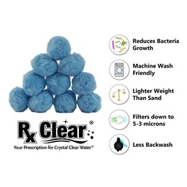 Rx Clear Blue Luster Filter Media for Swimming Pool Sand Filters | Alternative to Sand and Filter Glass | Specialty Technology Helps Keep Pools Clean | Lasts for Several Seasons | Individual Pack