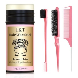 Pink Edge Comb 4 Pcs, Hair Wax Stick for Flyaway, Slick Back Hair Brush for Smooth, Teasing Brush for Add Volume, Rat Tail Combs for Parting