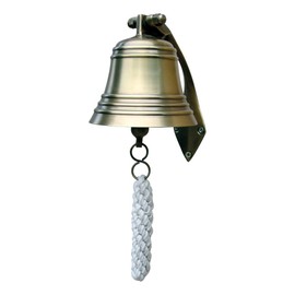 Ship Bell for Maritime Wall Decoration Burnished Brass