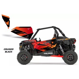 AMR Racing Graphic Wrap Kit Polaris RZR 1000 UTV OEM Door Insert CRUISER BLACK