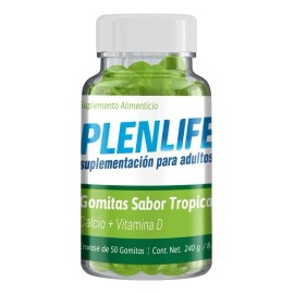 Plenlife Gomitas Calcio + Vit. D 50 Pzs. Plenlife Sabor Tropical