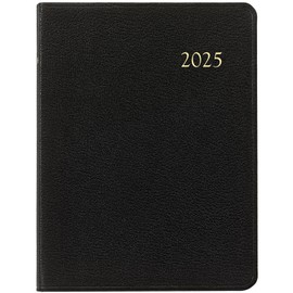 Graphic Image 2025 Desk Diary Agenda Appointment Book Planner, Genuine Goatskin Leather, 7x9" - Published and Bound in The USA